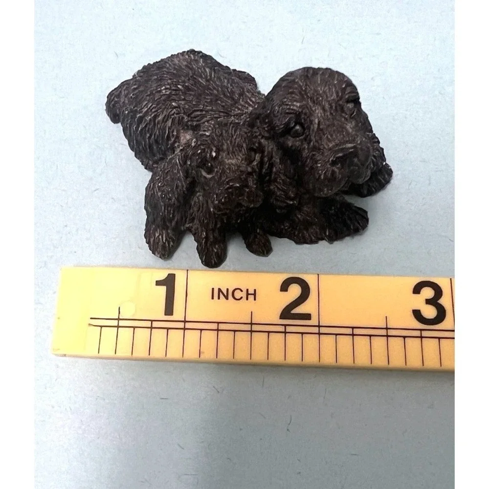 Lot Of 2 Stone Critters Black‎ Cocker Spaniel Dog Breed Figurines Puppies